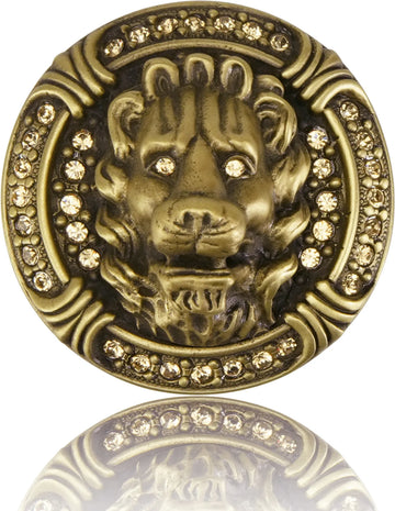 Lion In Winter Knob, Lt. Colorado Topaz Crystal, Burnish Brass Finish 9953BB