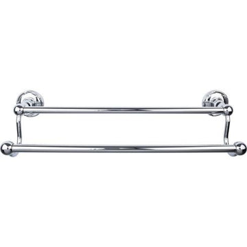 Top Knobs Edwardian Bath 18'' Double Towel Bar - Ribbon Backplate ED7PCE Polished Chrome