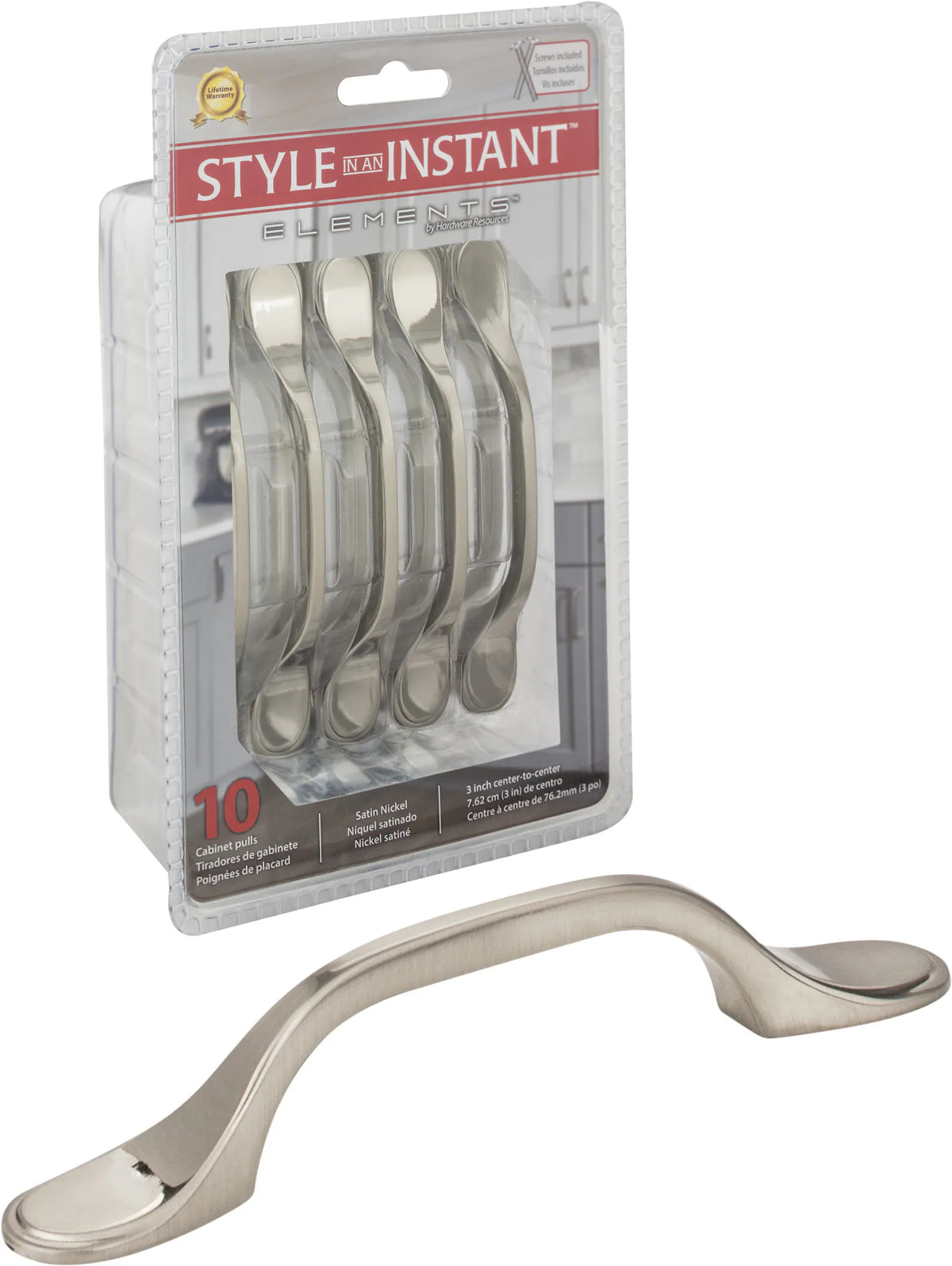 Retail Pack Hardware 3'' cc Bar Pull 254-3SN-R
