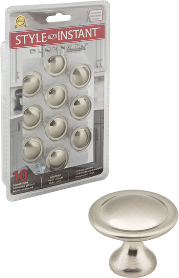 Retail Pack Hardware 1-1/8'' Diameter Mushroom Knob 647SN-R
