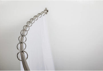 56''-72'' Satin Nickel Adjustable Curved Shower Curtain Rod - Retail Packaged SR02-SN-R