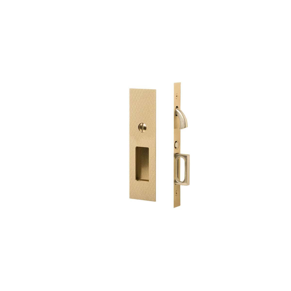 Knurled Narrow Modern Rectangular Mortise 2193