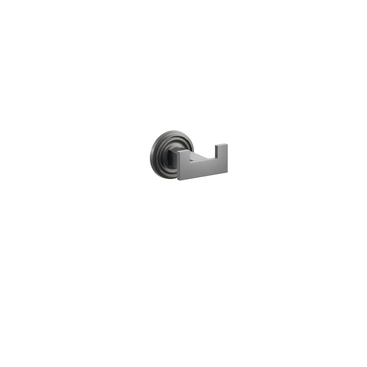 Modern Rectangular Brass Double Hook with Rosette 241900