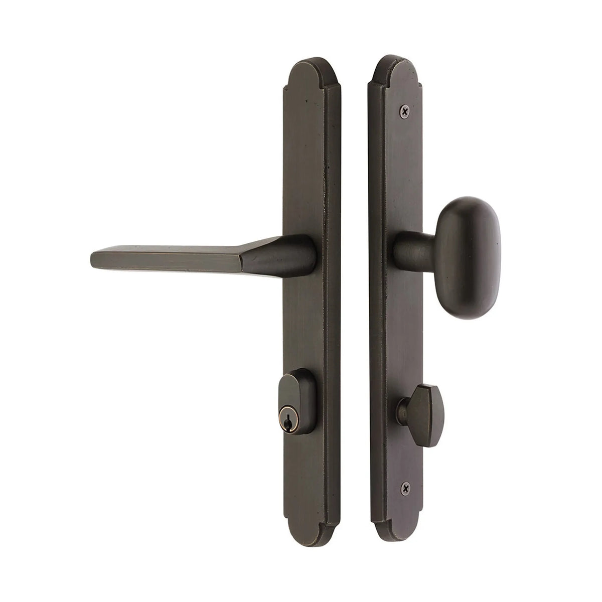 Sandcast Arched Stretto Keyed 11" Overall Narrow Trim Sideplate Lock 4044BZEG