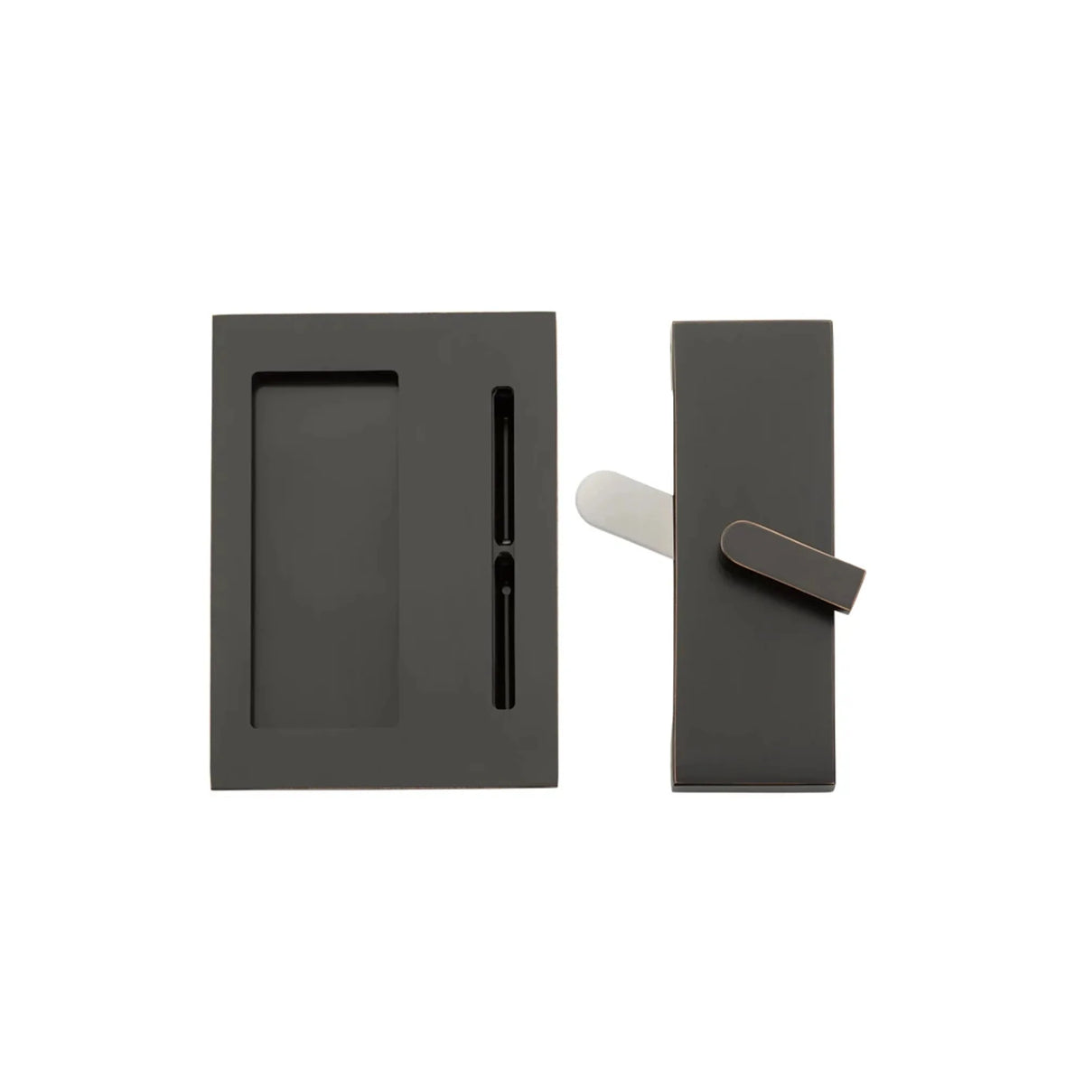 Modern Rectangular Barn Door Privacy Lock with Integrated Strike 222202