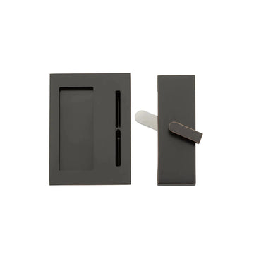 Modern Rectangular Barn Door Privacy Lock with Integrated Strike 222202