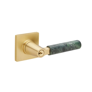 SELECT L-Square Green Marble Key in Lever 5122US10B.KLSUS10B.MRGN.LH