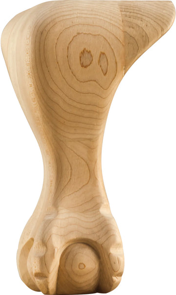 4-1/2'' W x 4-1/2'' D x 8'' H Maple Smooth Ball & Claw Leg WL80MP