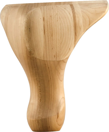 4-1/4'' W x 4-1/4'' D x 6'' H Rubberwood Queen Anne Leg WL65RW
