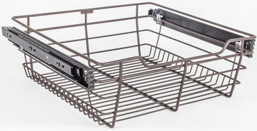 Pullout Closet Baskets Dark Bronze Closet Pullout Basket with Slides 14''D x 17''W x 6''H POB1-14176ORB