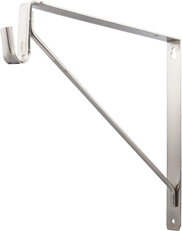 Closet Rod Brackets Satin Nickel Shelf Bracket with Rod Support for Oval Closet Rods 1530SN