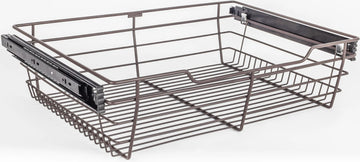 Pullout Closet Baskets Dark Bronze Closet Pullout Basket with Slides 14''D x 23''W x 6''H POB1-14236ORB