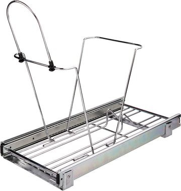 11-Min Organizers Polished Chrome Single Can Wire Bottom-Mount Trashcan Pullout CAN-EBMSPC-R