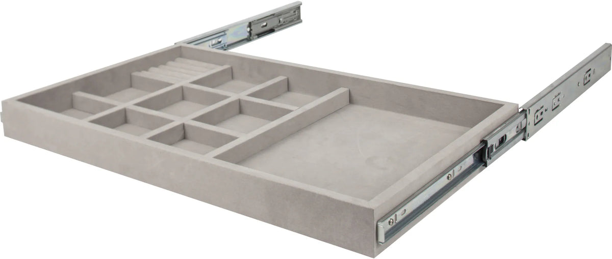 Jewelry Trays Grey Felt 10-Compartment Jewelry Organizer Drawer JD1-24R-GR
