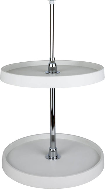 LazySusans 18'' Round Two-Shelf Plastic Lazy Susan Set with Chrome Hubs PLSMR18
