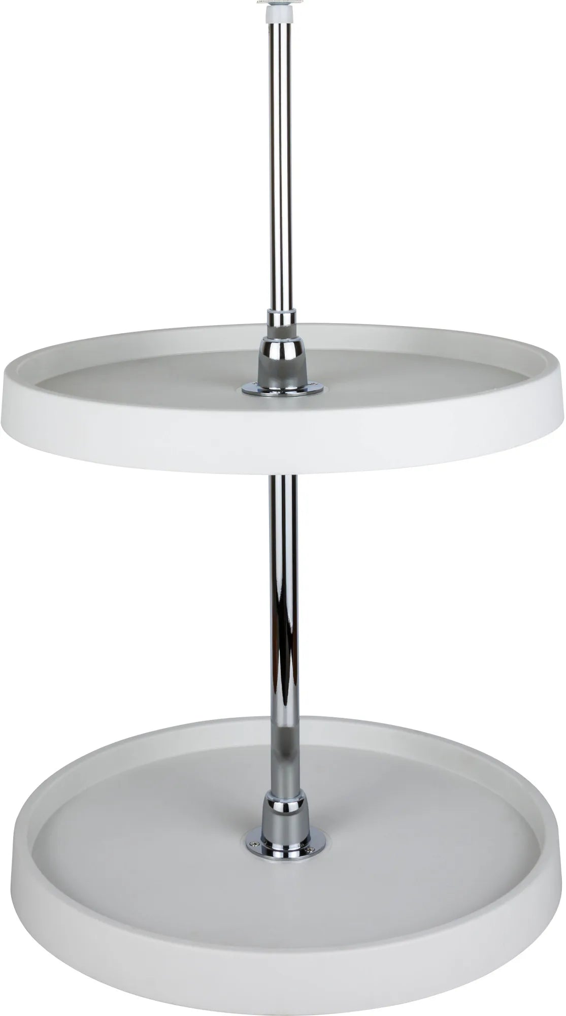 LazySusans 28'' Round Two-Shelf Plastic Lazy Susan Set with Chrome Hubs PLSMR28