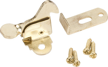 Polished Brass Elbow Catch Polybagged with Screws EC01-PB