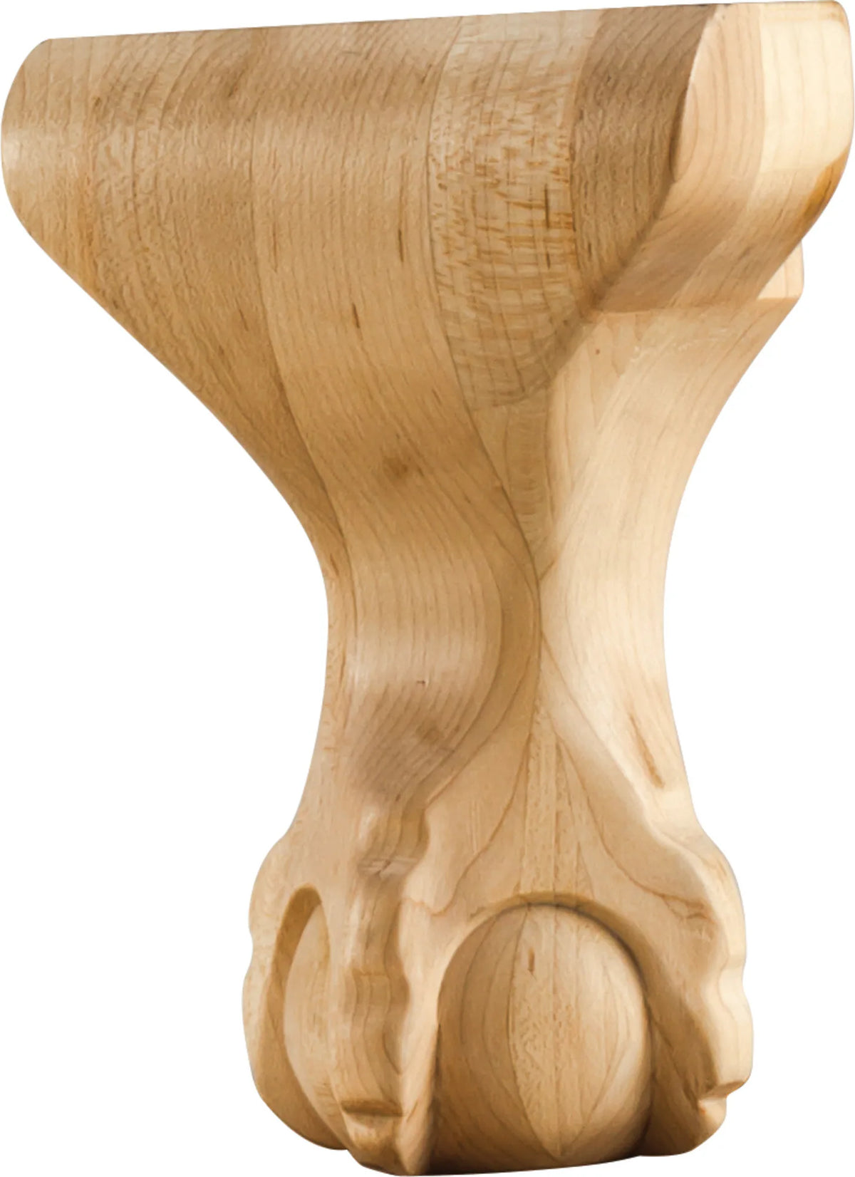 4-1/4'' W x 2-3/4'' D x 6'' H Maple Center Ball & Claw Leg WLC60MP