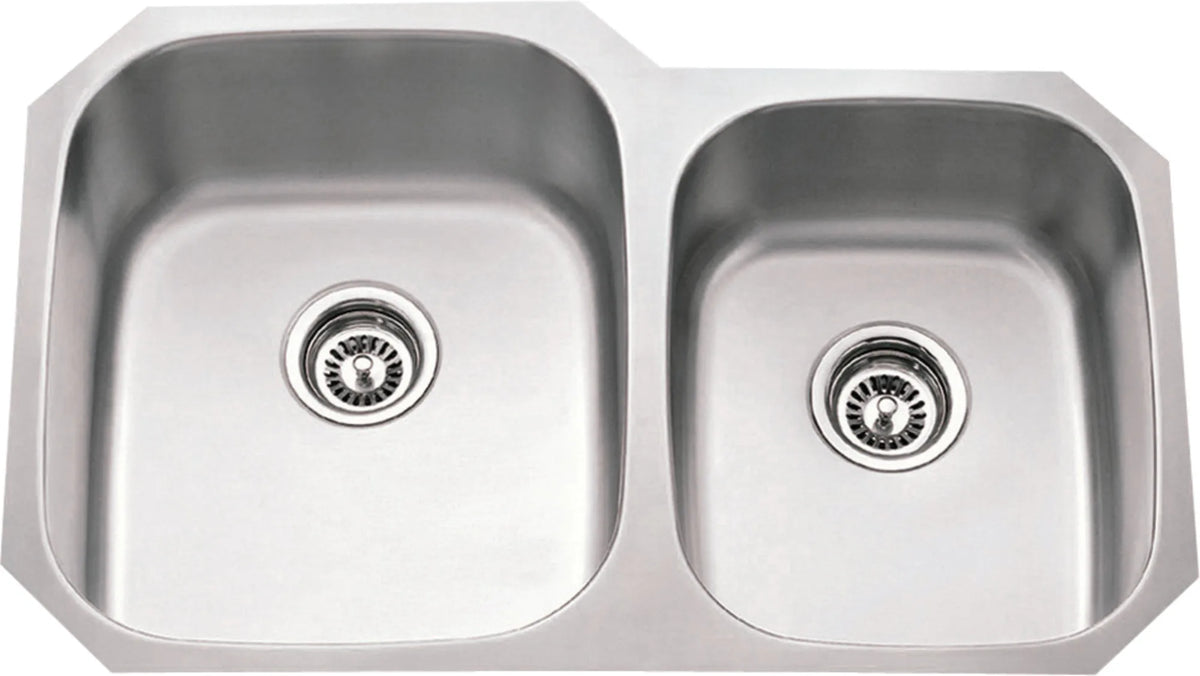 32'' L x 20-5/8'' W x 9'' D Undermount 18 Gauge Stainless Steel 60/40 Double Bowl Sink 801L-18