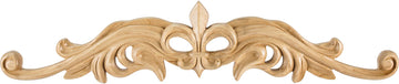 36'' W x 7/8'' D x 7-1/2'' H Cherry Hand Carved Fleur-de-lis Onlay ONL-08-36-CH