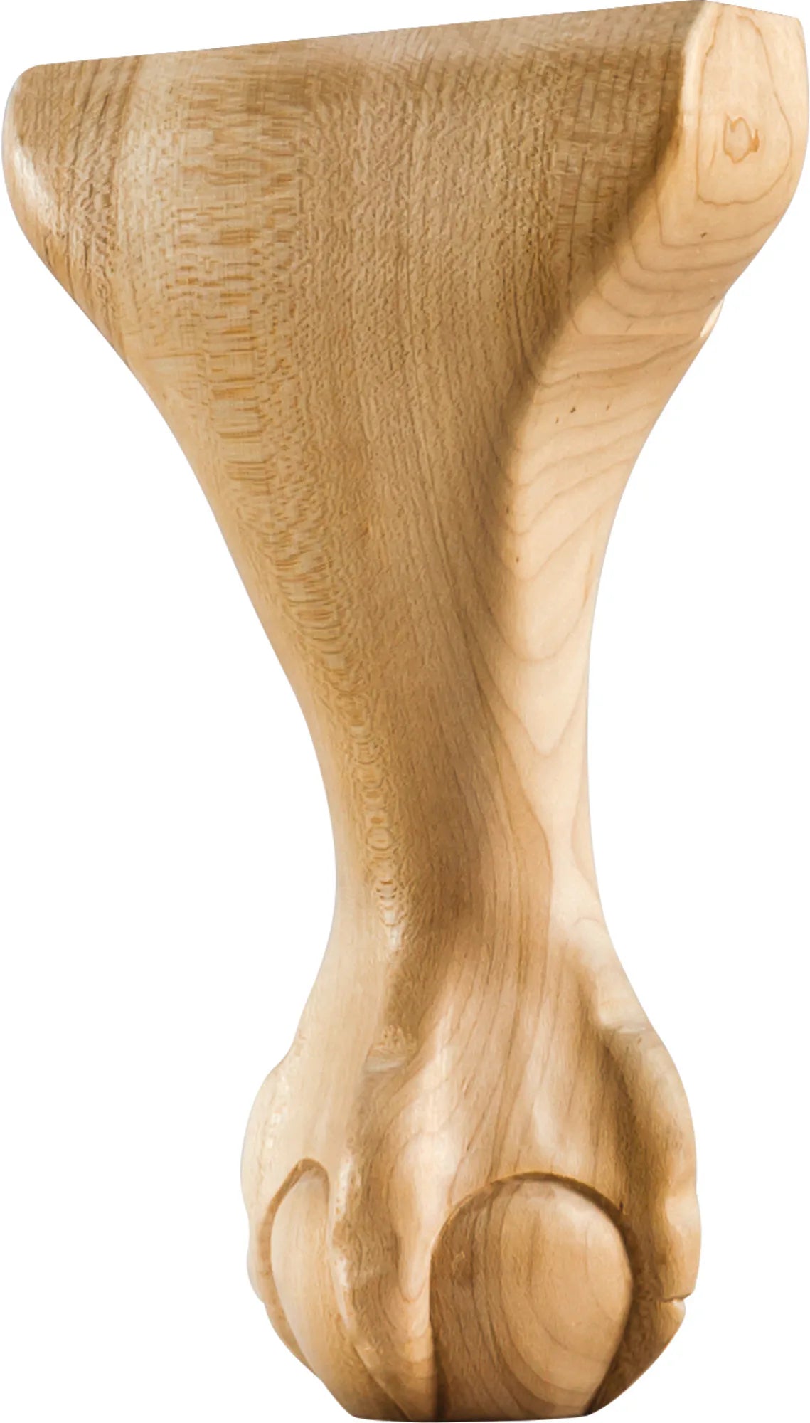 4-1/2'' W x 2-3/4'' D x 8'' H Rubberwood Center Ball & Claw Leg WLC86RW