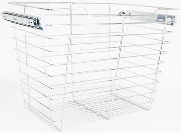 Pullout Closet Baskets Chrome Closet Pullout Basket with Slides 16''D x 23''W x 17''H POB1-162317CH