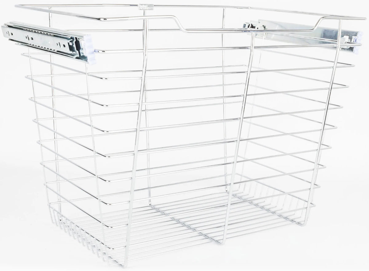 Pullout Closet Baskets Chrome Closet Pullout Basket with Slides 16''D x 23''W x 17''H POB1-162317CH