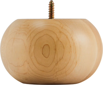 5'' W x 5'' D x 3'' H Rubberwood Smooth Transitional Bun Foot BF30RW