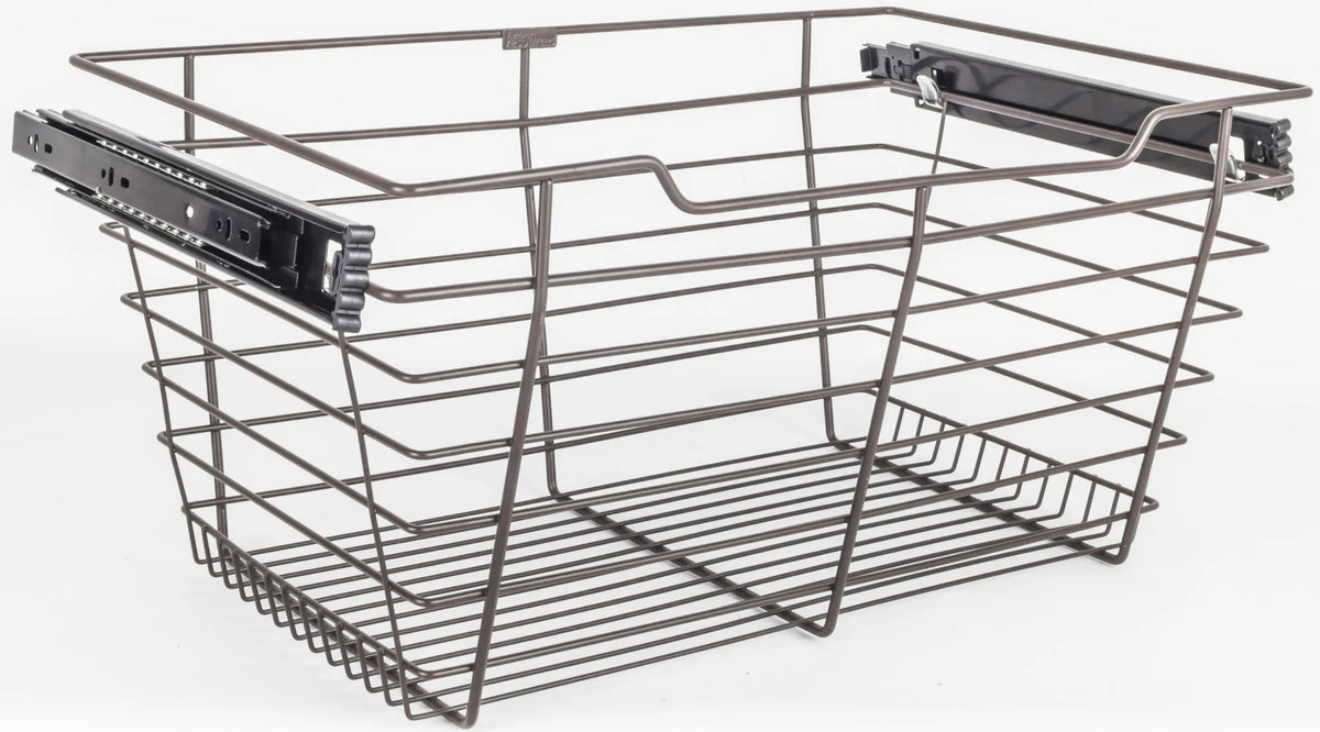Pullout Closet Baskets Dark Bronze Closet Pullout Basket with Slides 14''D x 29''W x 11''H POB1-142911ORB