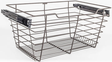 Pullout Closet Baskets Dark Bronze Closet Pullout Basket with Slides 14''D x 29''W x 11''H POB1-142911ORB