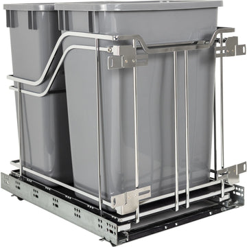 Double 35 Quart STORAGE WITH STYLE® Metal Soft-close Trashcan Pullout