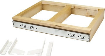 Waste Solution-Wood Top Mount Double White 50 Quart Top-Mount Trashcan Pullout for 21'' Opening CAN-TMD2150W-K