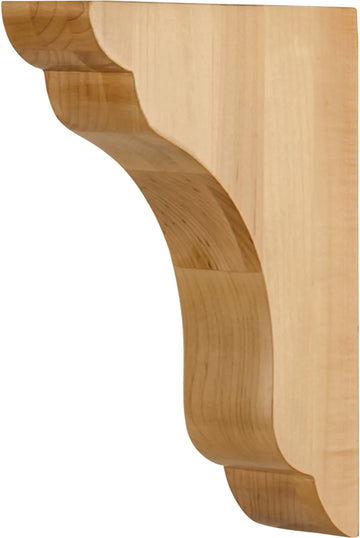 1-3/4'' W x 6'' D x 8'' H Rubberwood Scalloped End Corbel COR46-RW