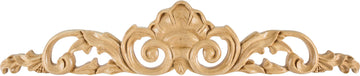 20'' W x 3/4'' D x 4'' H Hand Carved Rubberwood Shell Onlay ONL-01-20RW
