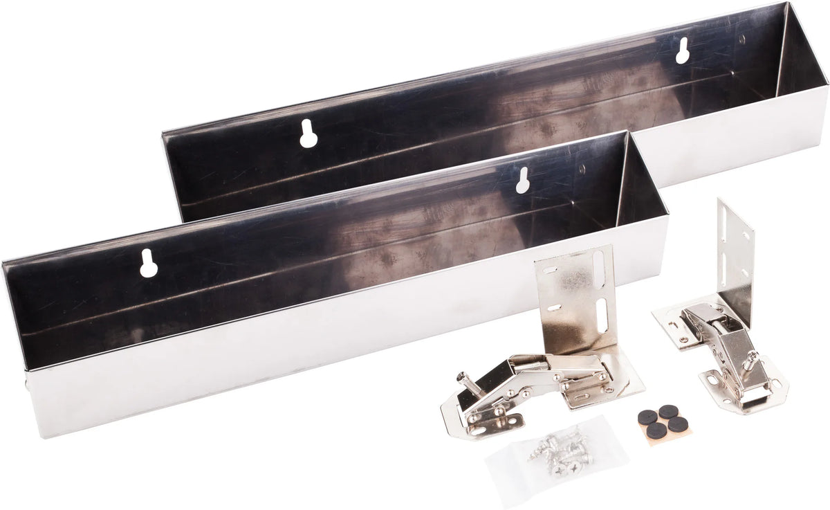 11-Min Organizers 14-13/16'' Stainless Steel Tip-Out Tray Kit for Sink Front TOSS14-R