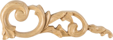 10'' W x 3/4'' D x 3-1/2'' H Right Cherry Acanthus Onlay ONL-06-RCH
