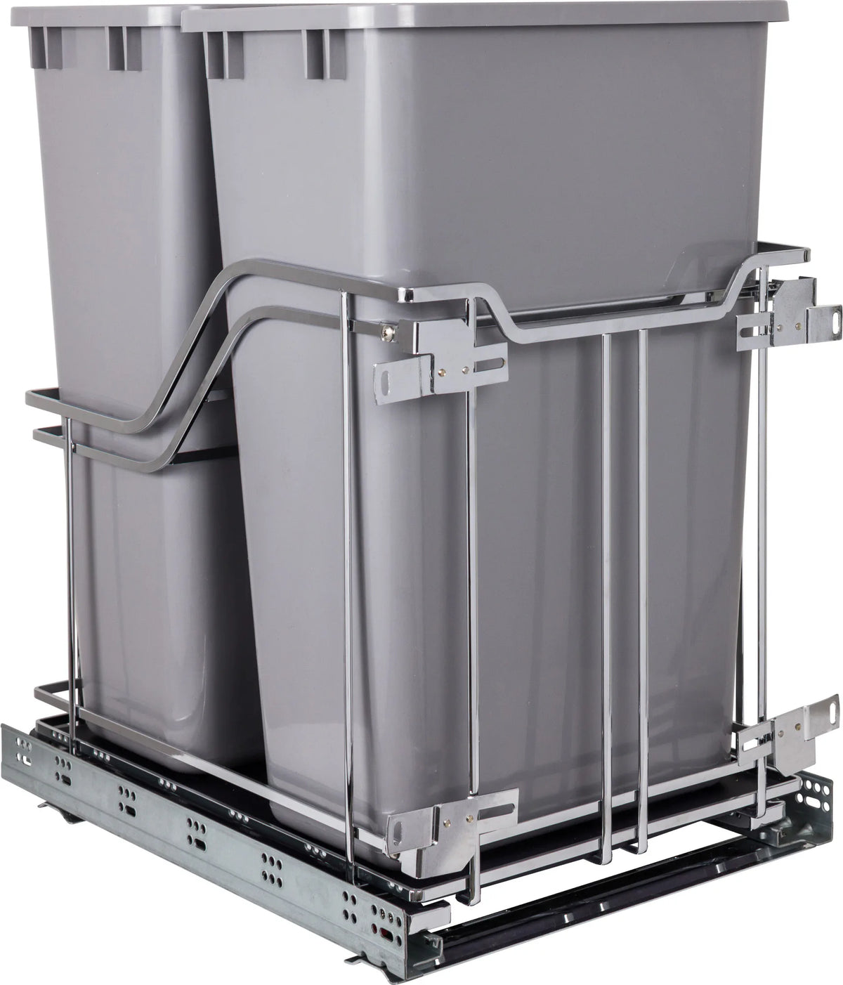Double 50 Quart STORAGE WITH STYLE® Metal Soft-close Trashcan Pullout