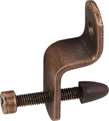 1-1/8'' Height Antique Copper Glass Retainer Clip with 3/4'' Adjustment Screw 9454003