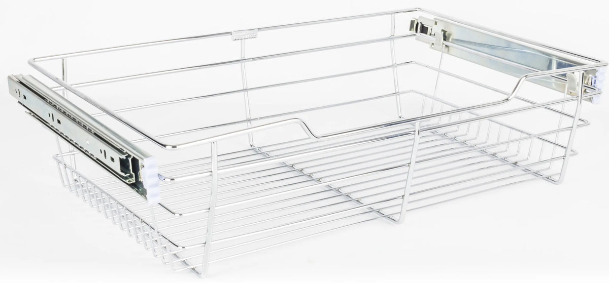 Pullout Closet Baskets Closet Pullout Basket with Slides 16''D x 29''W x 6''H