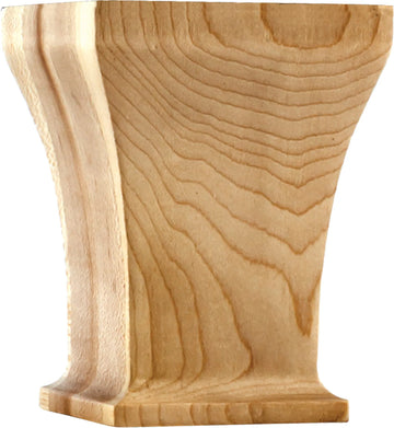 3-1/2'' W x 3-1/2'' D x 4-1/2'' H Maple Greek Bun Foot BF41MP