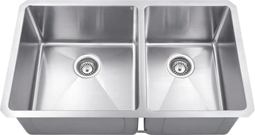 32'' L x 19'' W x 10'' D Undermount 16 Gauge Handmade Stainless Steel 60/40 Double Bowl Sink HMS260L