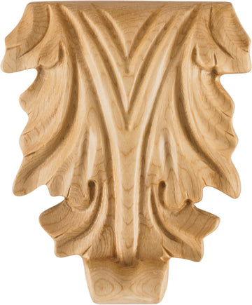 3-5/8'' W x 3/4'' D x 4-1/4'' H Maple Acanthus Appliqué APL-13-MP