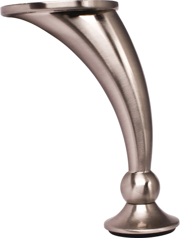 Adjustable 4-1/2'' – 4-5/8'' Satin Nickel Round Curved Metal Furniture Leg 89102-SN