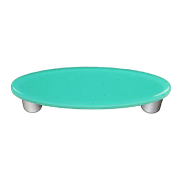 Light Aqua Blue Oval Pull