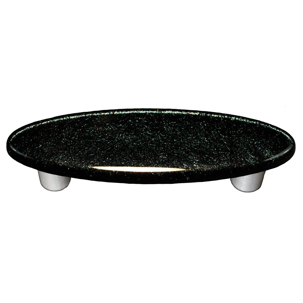 Dark Metallic Blue Oval Pull