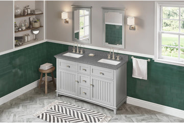 Savino 60'' Vanity, double bowl, two undermount rectangle bowls