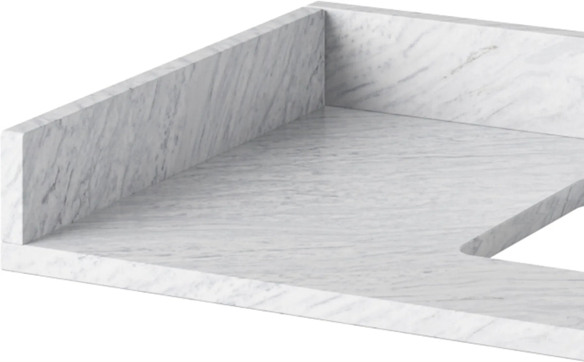 Vanity Top Collection White Carrara Marble Sidesplash SSPLASH21WC