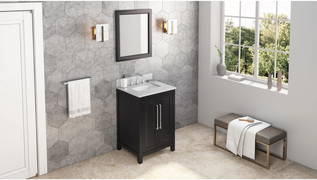 2nd Gen Cade Vanities 22'' W x 1'' D x 28'' H Black Cade mirror MIR2CAD-22-BK
