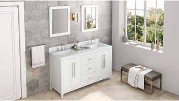 Cade 60'' White Vanity, double bowl VN2CAD-60-WH-NT