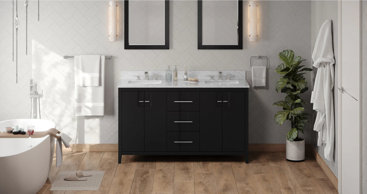 Katara 60'' Black Vanity, double bowl VN2KAT-60-BK-NT
